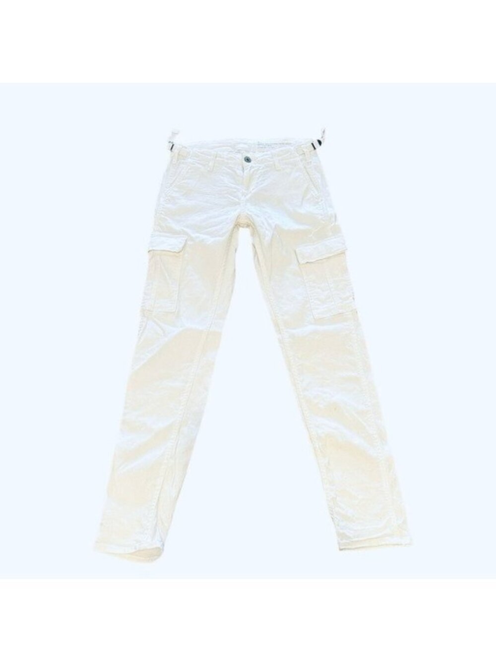 AG x Theory 25R Standard Issue Slim Cargo Jeans Skinny Straight White Stretch